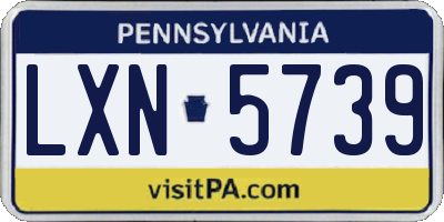 PA license plate LXN5739