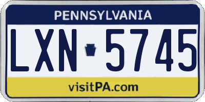 PA license plate LXN5745