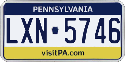 PA license plate LXN5746