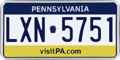 PA license plate LXN5751