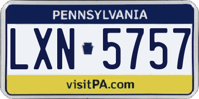 PA license plate LXN5757