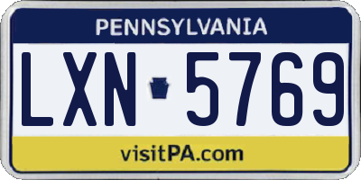 PA license plate LXN5769