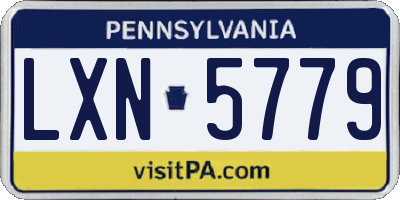 PA license plate LXN5779