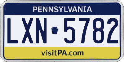 PA license plate LXN5782