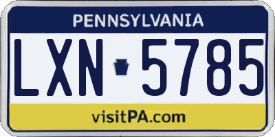 PA license plate LXN5785