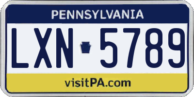 PA license plate LXN5789
