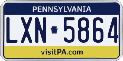 PA license plate LXN5864