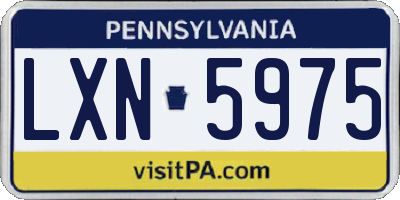 PA license plate LXN5975