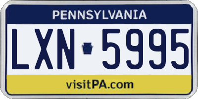 PA license plate LXN5995