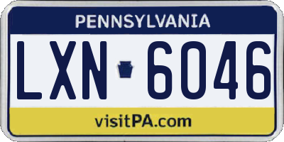 PA license plate LXN6046