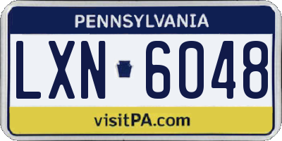 PA license plate LXN6048