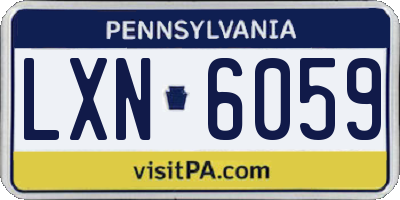 PA license plate LXN6059