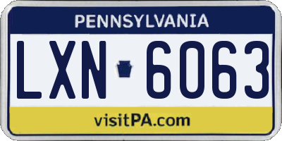 PA license plate LXN6063