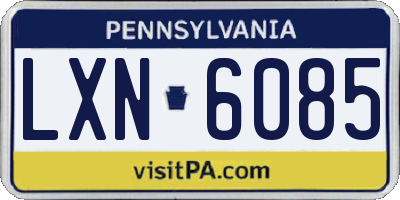 PA license plate LXN6085