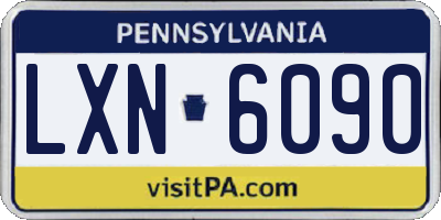 PA license plate LXN6090