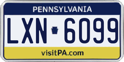 PA license plate LXN6099