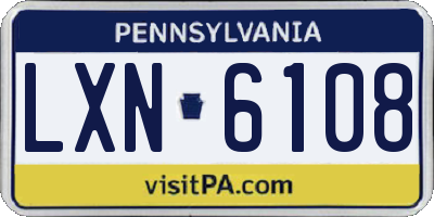 PA license plate LXN6108