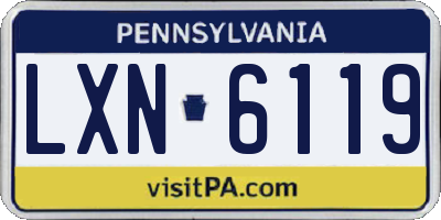 PA license plate LXN6119