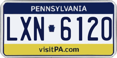 PA license plate LXN6120