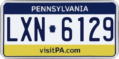 PA license plate LXN6129