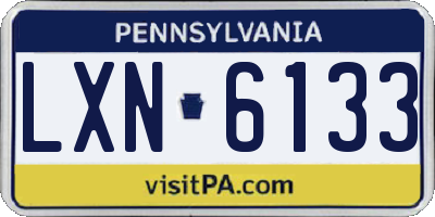 PA license plate LXN6133