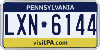 PA license plate LXN6144