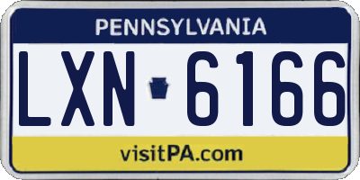 PA license plate LXN6166
