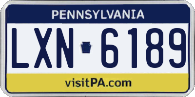 PA license plate LXN6189