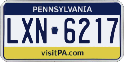 PA license plate LXN6217