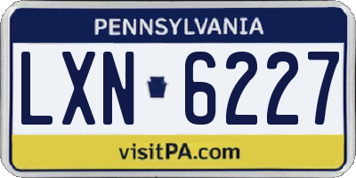 PA license plate LXN6227