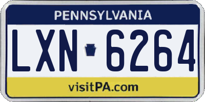 PA license plate LXN6264
