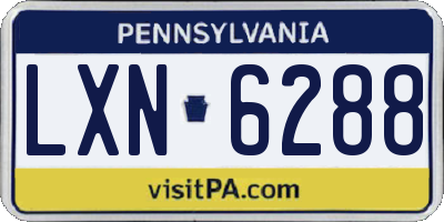 PA license plate LXN6288