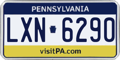 PA license plate LXN6290