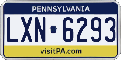 PA license plate LXN6293