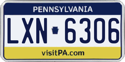 PA license plate LXN6306