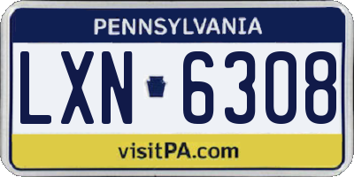 PA license plate LXN6308