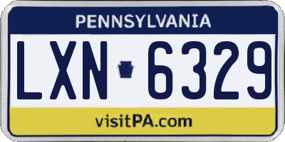 PA license plate LXN6329