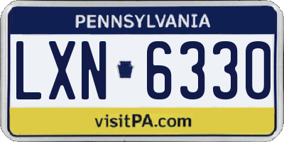 PA license plate LXN6330