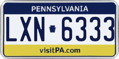PA license plate LXN6333