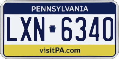 PA license plate LXN6340