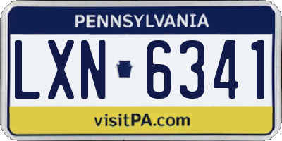 PA license plate LXN6341