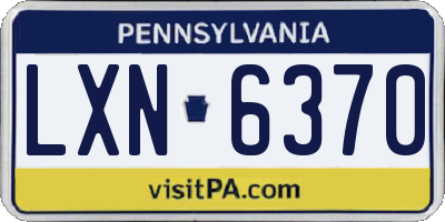 PA license plate LXN6370