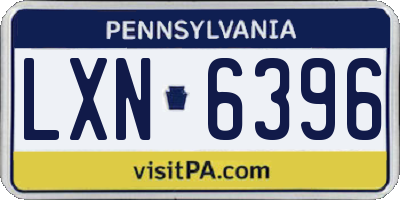 PA license plate LXN6396