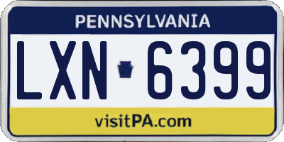 PA license plate LXN6399