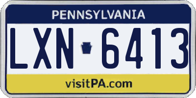 PA license plate LXN6413