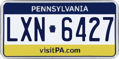 PA license plate LXN6427