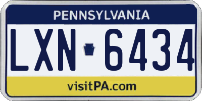PA license plate LXN6434