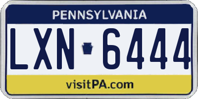 PA license plate LXN6444
