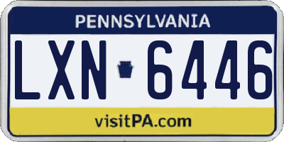 PA license plate LXN6446
