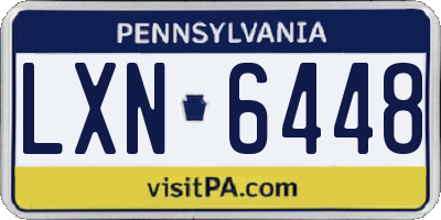PA license plate LXN6448